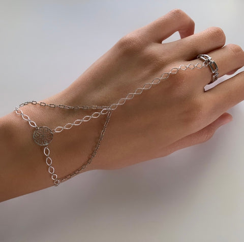 Silver Chain Ring Bracelet