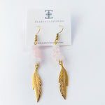 Gemstone Feather Earrings