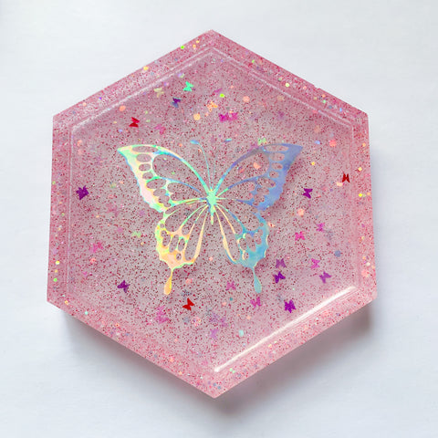 Jewelry Tray-Pink Butterfly