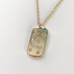 Moon Dog Tag Necklace
